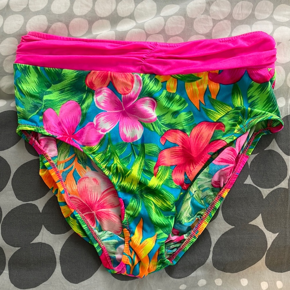 VINTAGE TROPICAL HOT PINK BIKINI